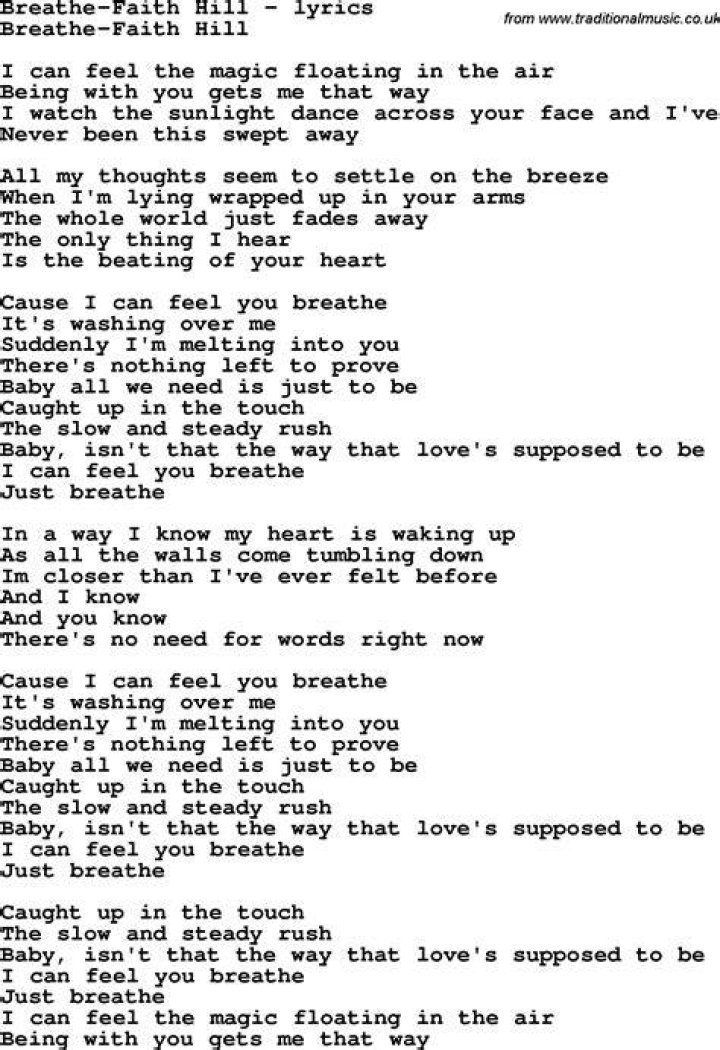 Breathe Lyrics Faith Hill: A Deep Dive into the Song's Meaning and Impact