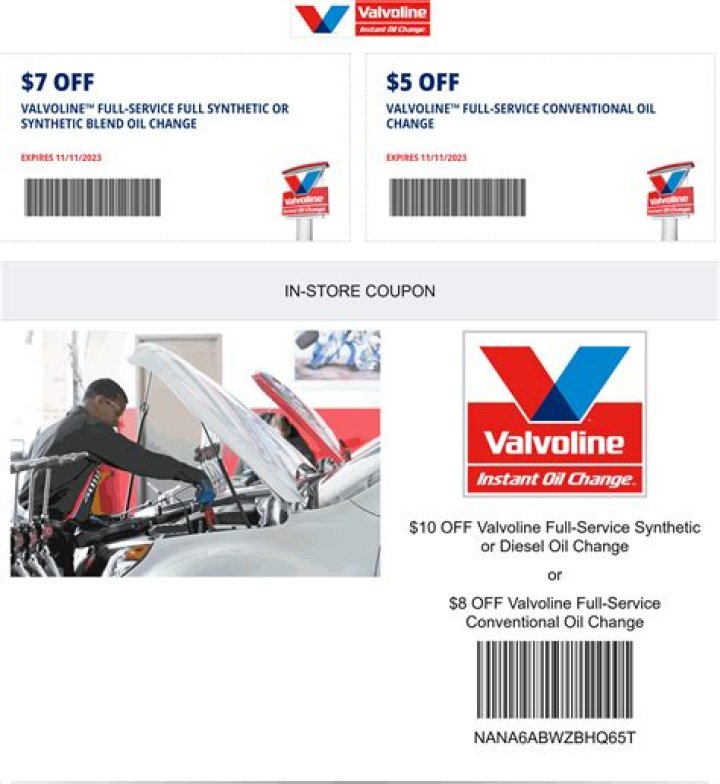 Valvoline Synthetic Oil Coupon: Your Ultimate Guide to Savings